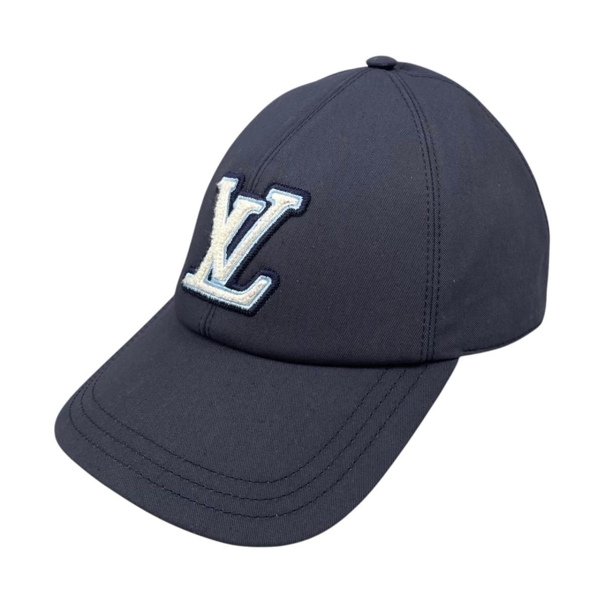 Louis Vuitton Hat Cap LV Signature M Cotton Logo Navy Blue