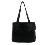 Chanel Quilted CC Logo Lambskin Tote Shoulder Bag Black — view 3