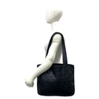 Chanel Quilted CC Logo Lambskin Tote Shoulder Bag Black — view 2