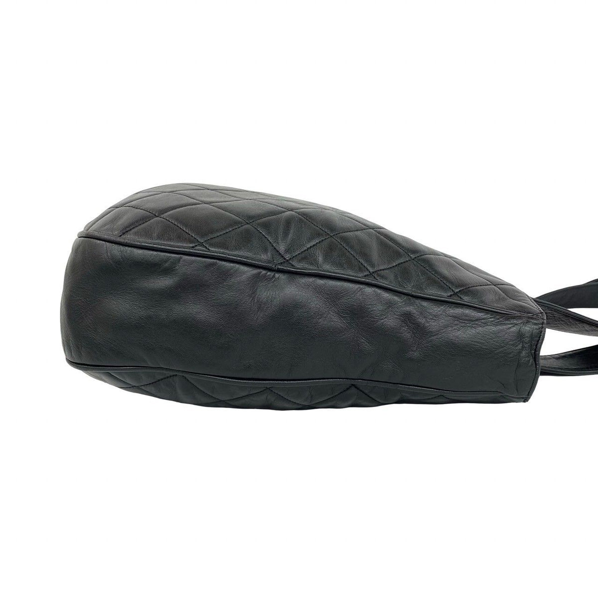 Chanel Quilted CC Logo Lambskin Tote Shoulder Bag Black — view 6