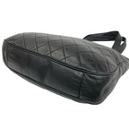 Chanel Quilted CC Logo Lambskin Tote Shoulder Bag Black — view 8