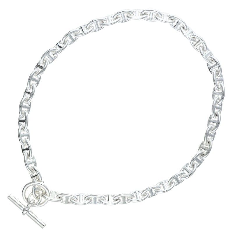 Hermes Chaine D'ancre Silver Choker Necklace PM — view 2