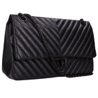 Chanel 2.55 Chevron Thor Black 23 Aged Calfskin Double Flap Chain Shoulder Bag