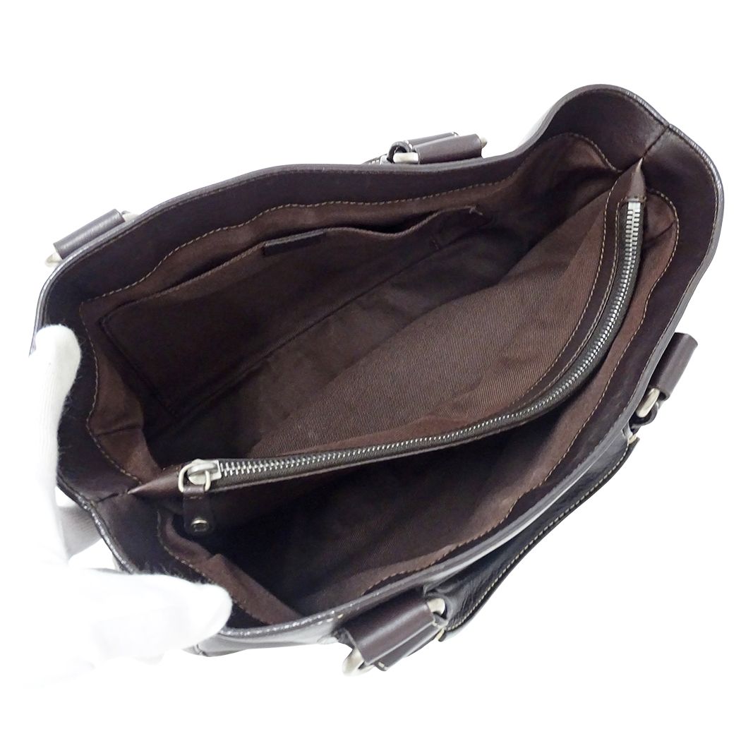 Celine Bag Handbag Boogie Bag Leather Dark Brown — view 5