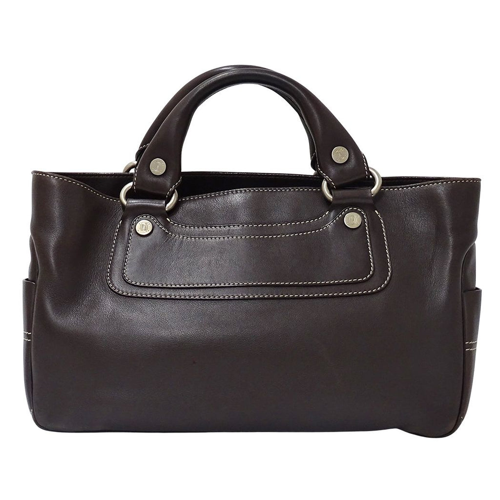 Celine Bag Handbag Boogie Bag Leather Dark Brown — view 2