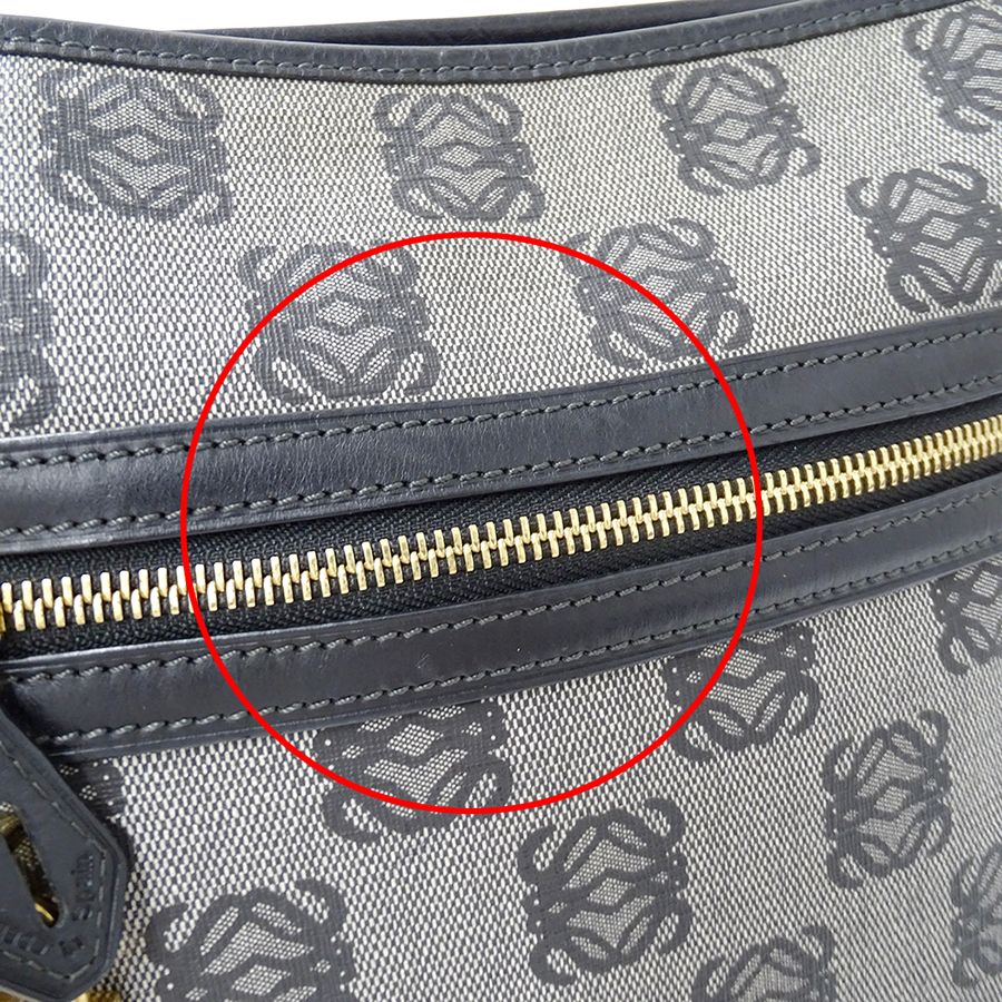Loewe Shoulder Bag Gray Black Anagram Pattern — view 7