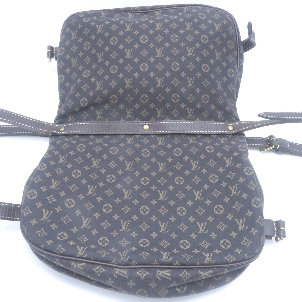 Louis Vuitton Saumur 30 Monogram Mini Lan Fusain Shoulder Bag Lin Dark Brown — view 5