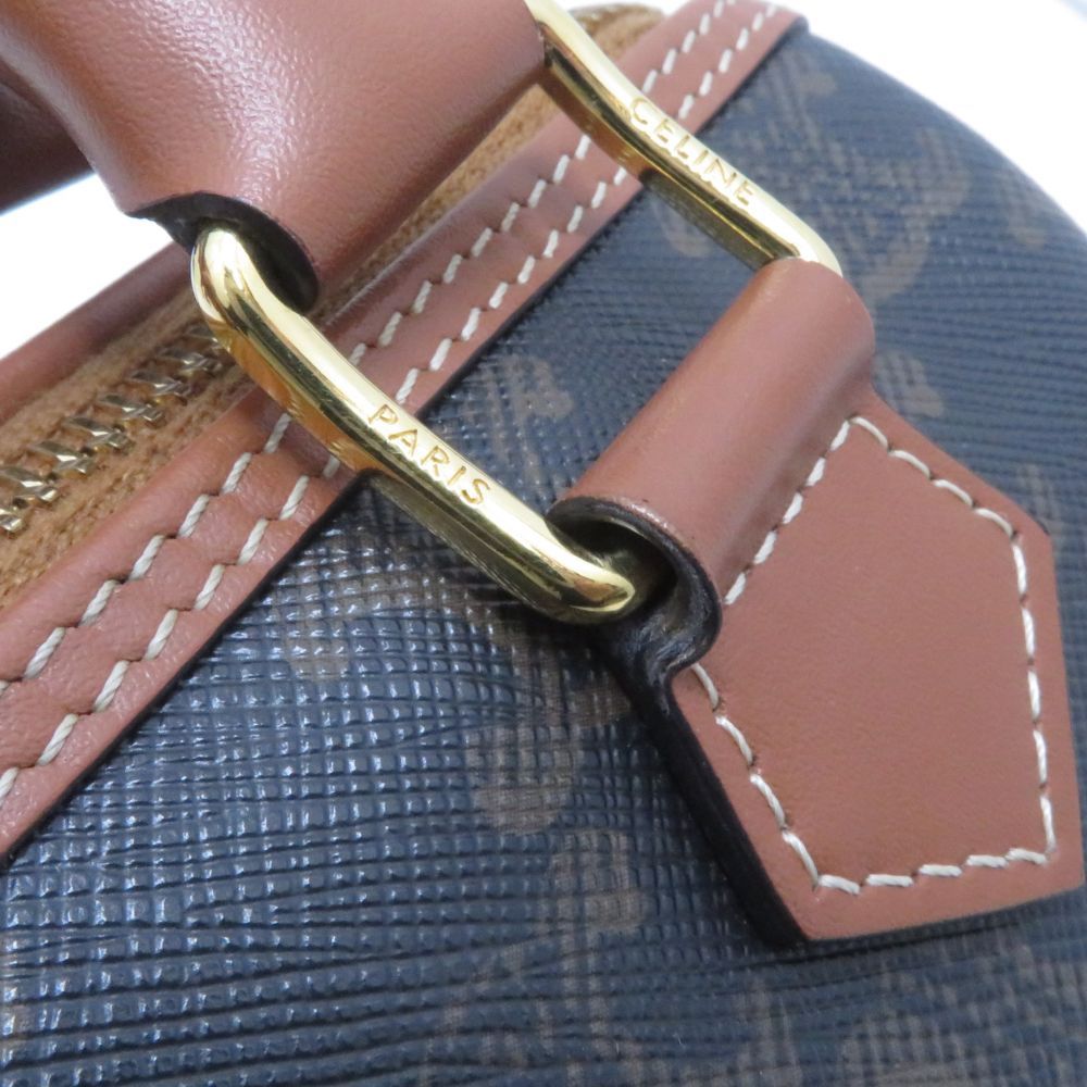 Celine Triomphe 2-Way Black Brown Leather Shoulder Bag — view 8