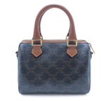Celine Triomphe 2-Way Black Brown Leather Shoulder Bag