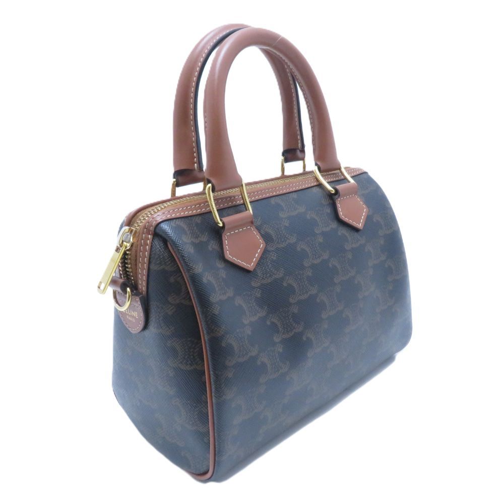 Celine Triomphe 2-Way Black Brown Leather Shoulder Bag — view 2