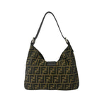 Fendi Vintage Zucca FF Logo Pattern Canvas Leather Shoulder Bag Brown — view 3