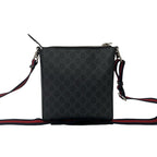 Gucci Small Messenger Bag GG Supreme Logo Pattern Leather Black — view 3