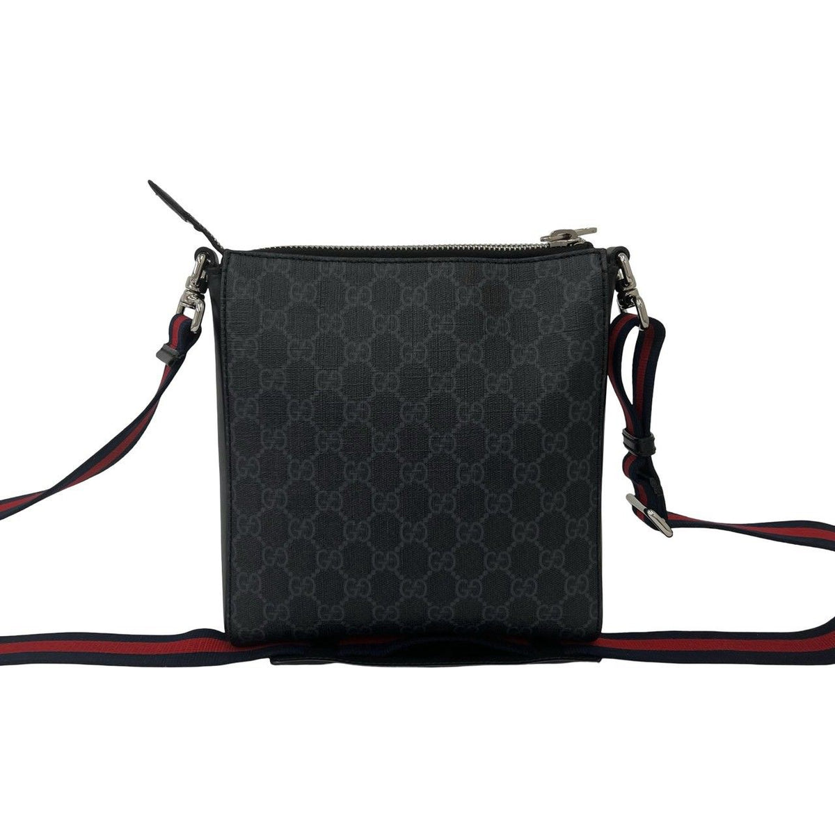 Gucci Small Messenger Bag GG Supreme Logo Pattern Leather Black — view 3