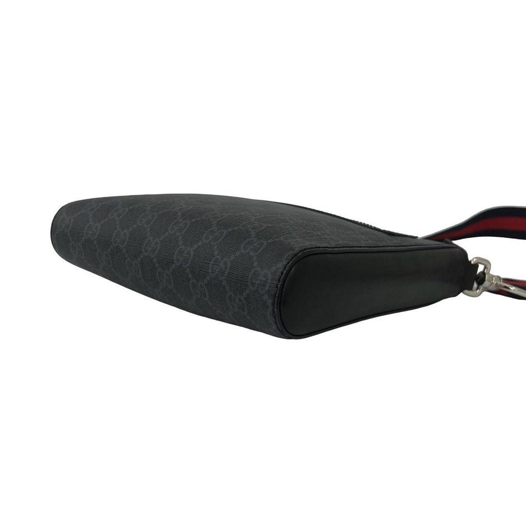 Gucci Small Messenger Bag GG Supreme Logo Pattern Leather Black — view 8