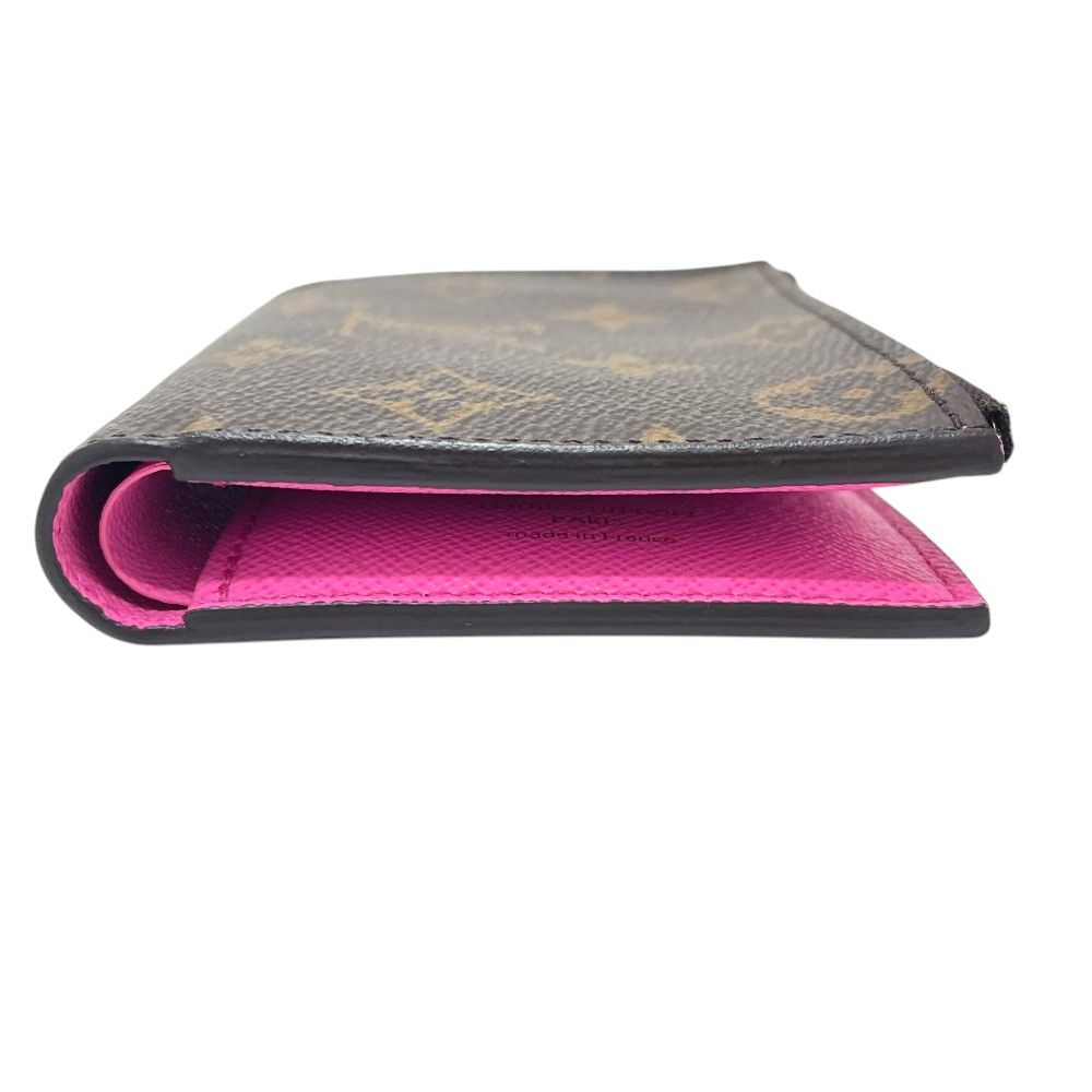 Louis Vuitton Bifold Wallet Portefeuille Lisa Brown Monogram Canvas Rose Lolipop — view 4