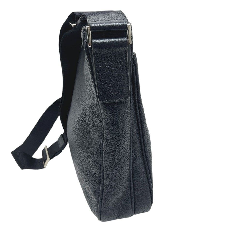 Prada Shoulder Bag Triangle Logo Leather Blue — view 3