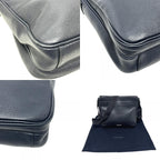 Prada Shoulder Bag Triangle Logo Leather Blue — view 8