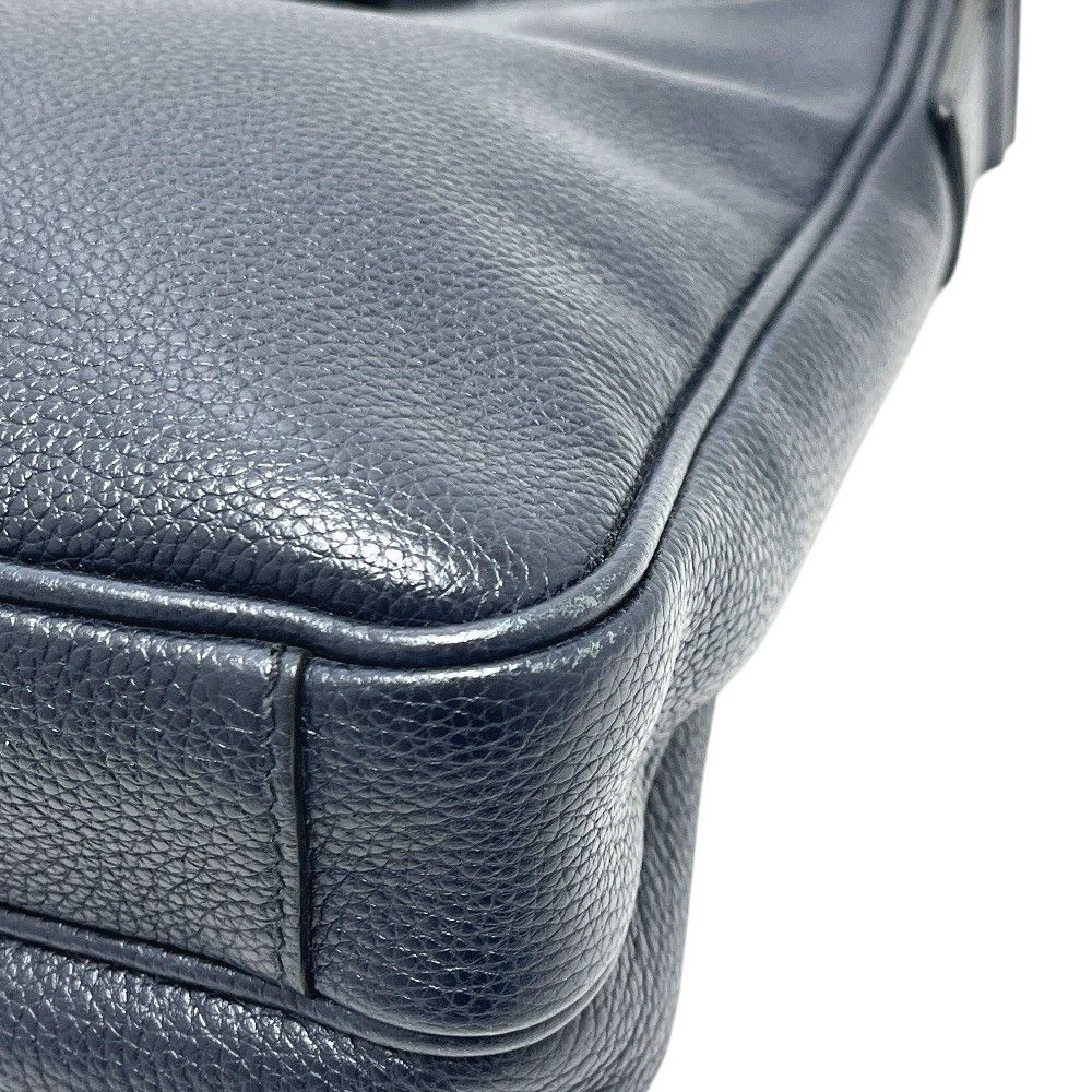 Prada Shoulder Bag Triangle Logo Leather Blue — view 7