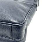 Prada Shoulder Bag Triangle Logo Leather Blue — view 7