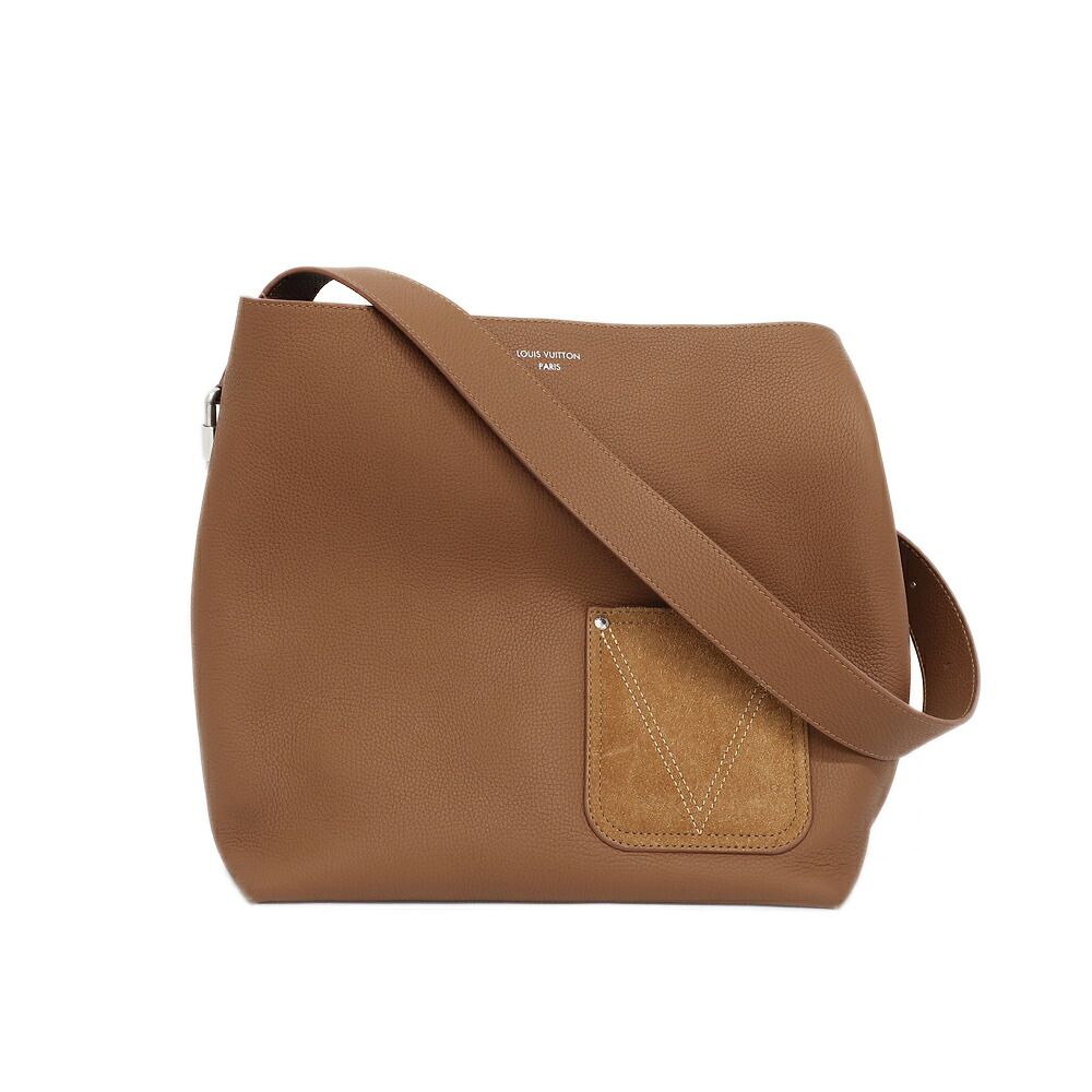 Louis Vuitton Verso Tote Shoulder Bag Tan Brown Silver Leather