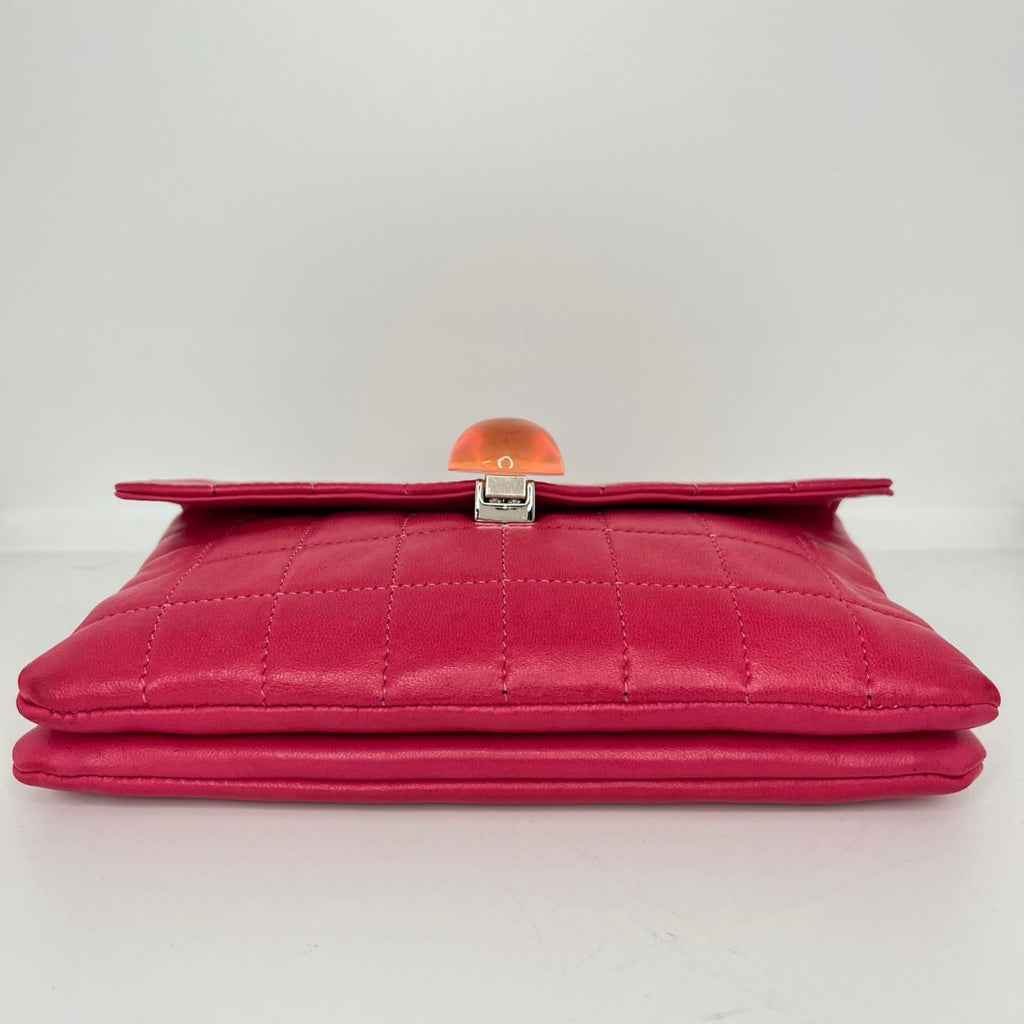 Chanel Choco Bar Ball Chain Shoulder Bag Shocking Pink Card — view 4
