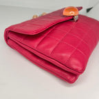 Chanel Choco Bar Ball Chain Shoulder Bag Shocking Pink Card — view 3