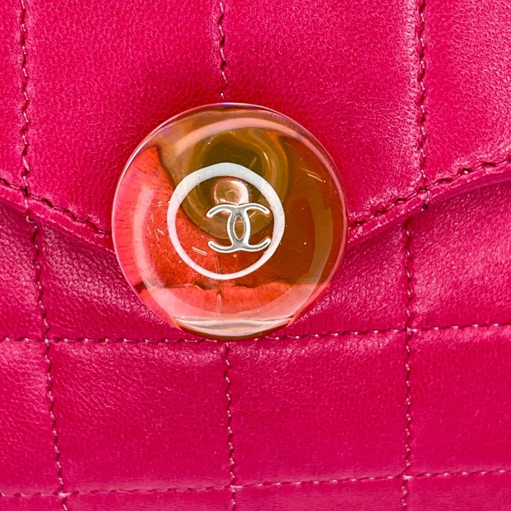 Chanel Choco Bar Ball Chain Shoulder Bag Shocking Pink Card — view 6
