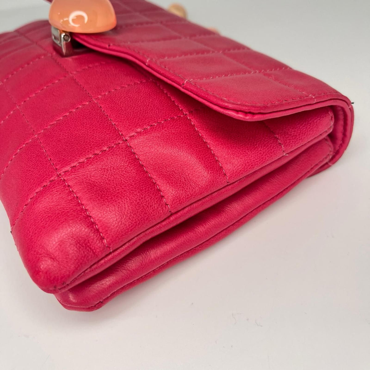 Chanel Choco Bar Ball Chain Shoulder Bag Shocking Pink Card — view 2