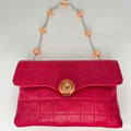 Chanel Choco Bar Ball Chain Shoulder Bag Shocking Pink Card