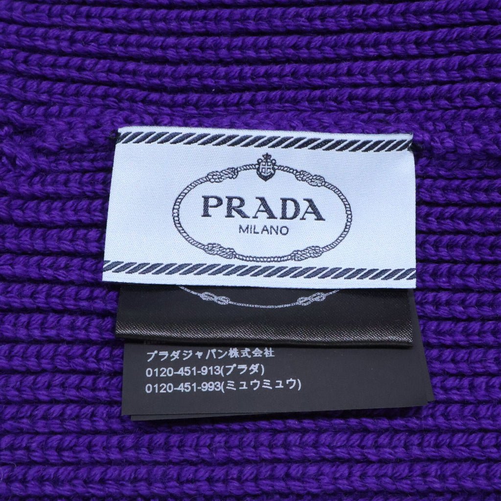 Prada Rubber Logo Patch Knit Beanie XS Hat — view 7