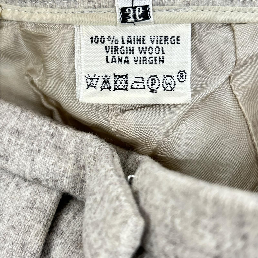 Hermes Gaultier Beige Virgin Wool Coin Purse Center Crease Tapered Pants 36 — view 4