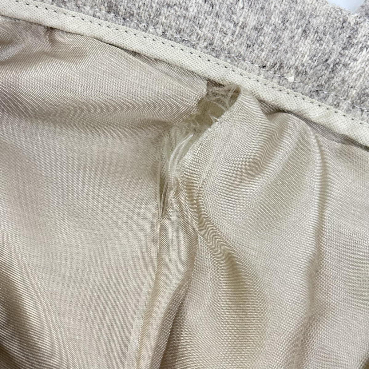 Hermes Gaultier Beige Virgin Wool Coin Purse Center Crease Tapered Pants 36 — view 6