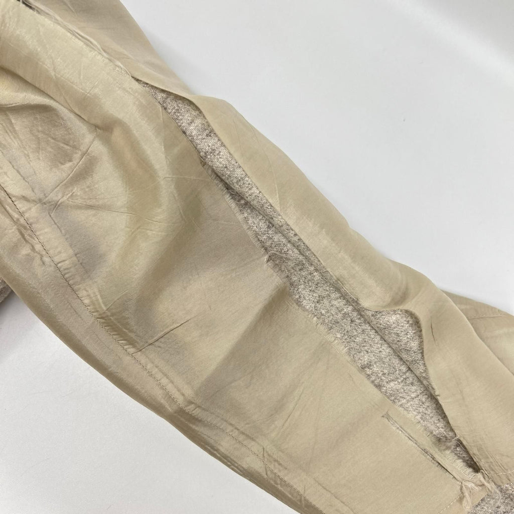 Hermes Gaultier Beige Virgin Wool Coin Purse Center Crease Tapered Pants 36 — view 7