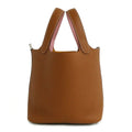 Hermes Picotin Lock Eclat PM Gold Rose Sakura Taurillon Clemence Silver Handbag