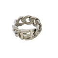 Fendi Chain Ring FF Logo Zucca M Silver