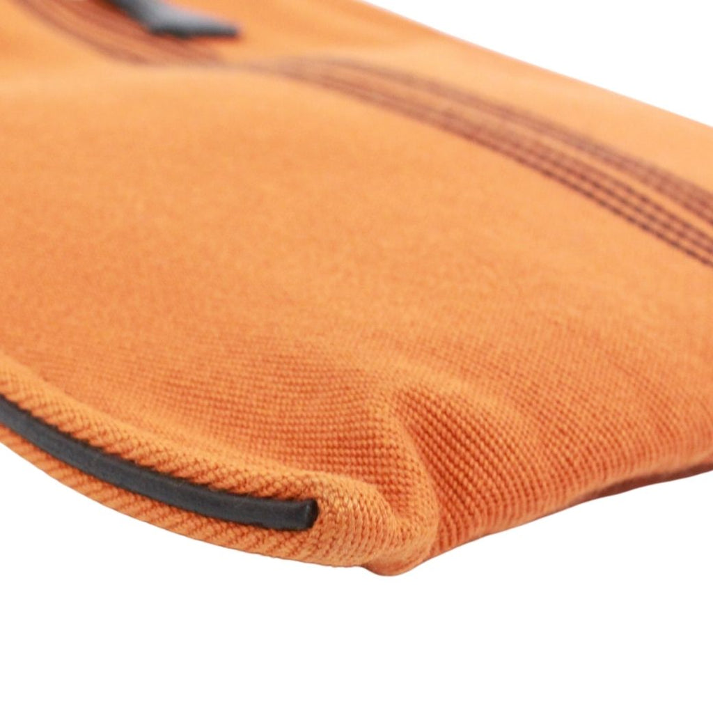 Hermes Potamos Cabas PM Leather Canvas Orange Black Tote Bag — view 6