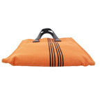 Hermes Potamos Cabas PM Leather Canvas Orange Black Tote Bag — view 4