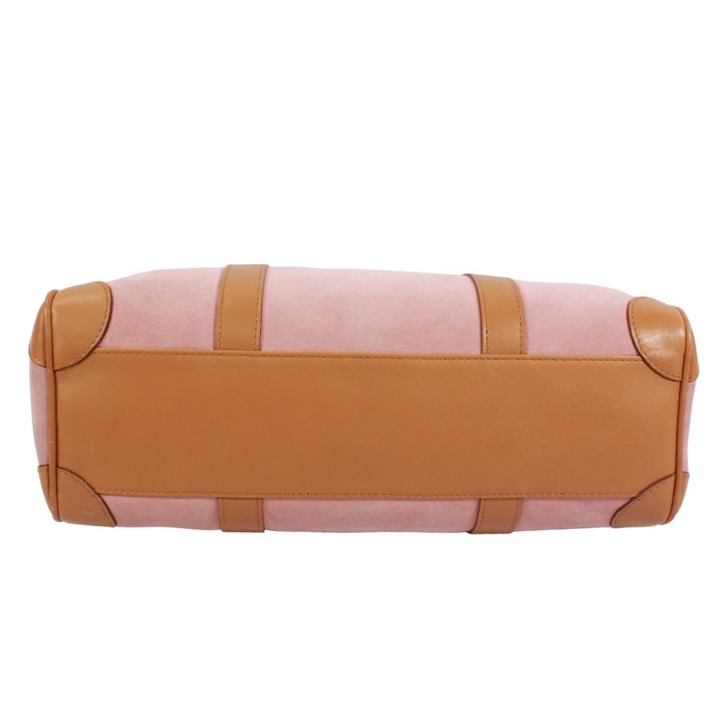 Gucci Mini Boston Bag Leather Suede Pink Beige Gold — view 4