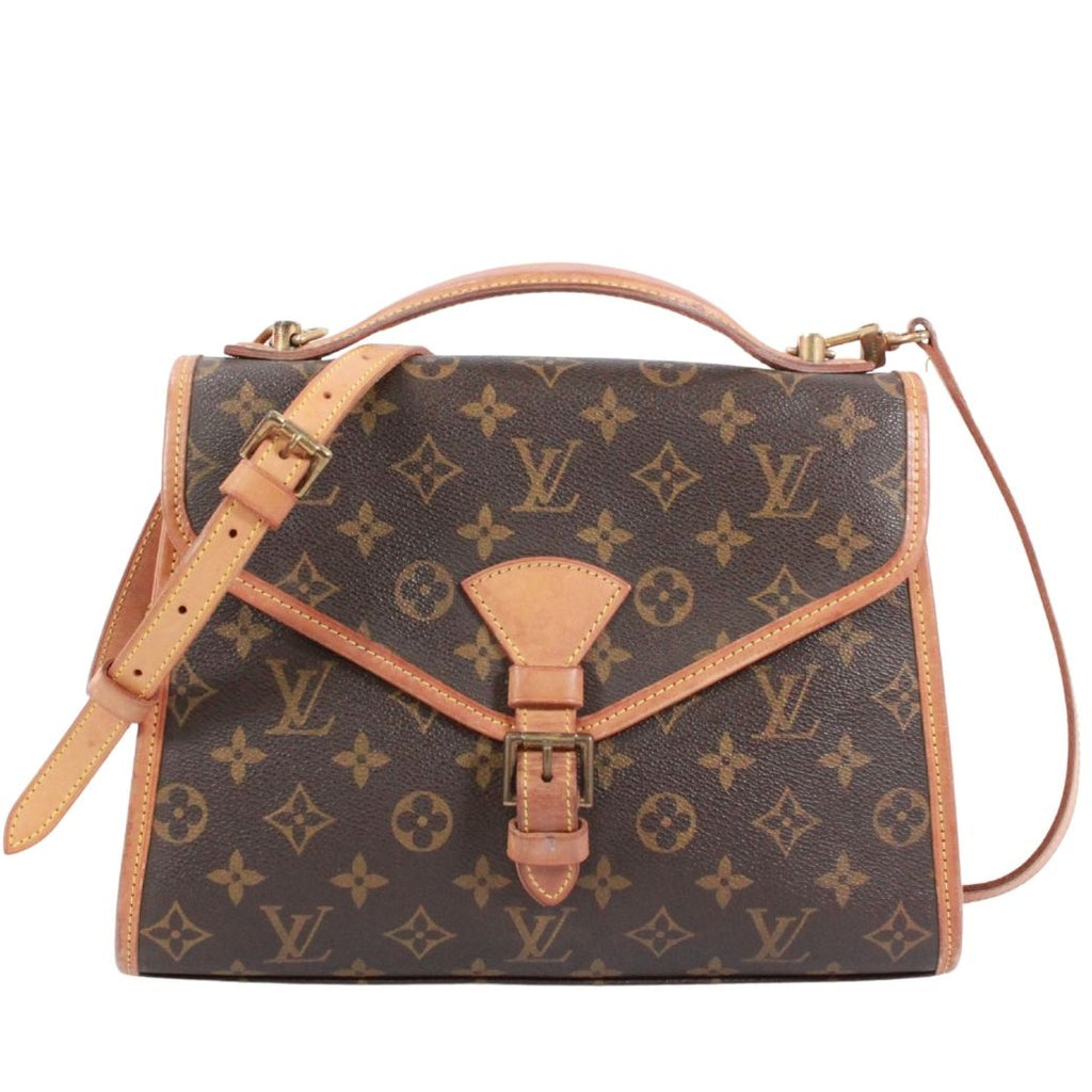 Louis Vuitton Bel Air Monogram Leather Brown Handbag Gold