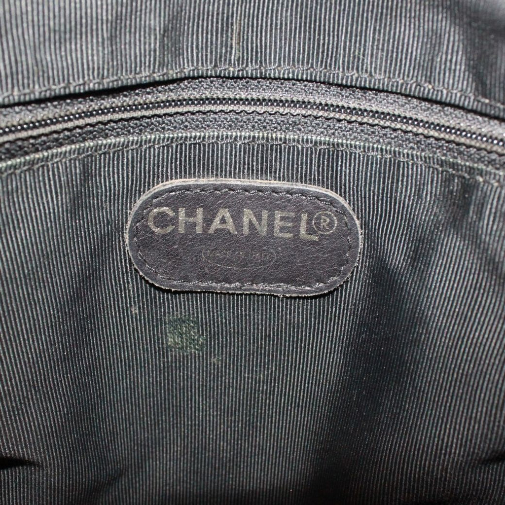 Chanel Quilted CC Logo Chain Caviar Leather Black Tote Bag Gold — view 8