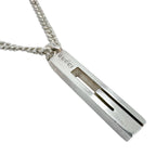 Gucci Cutout G Bar Silver Necklace