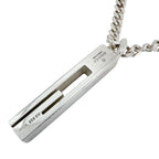 Gucci Cutout G Bar Silver Necklace — view 2