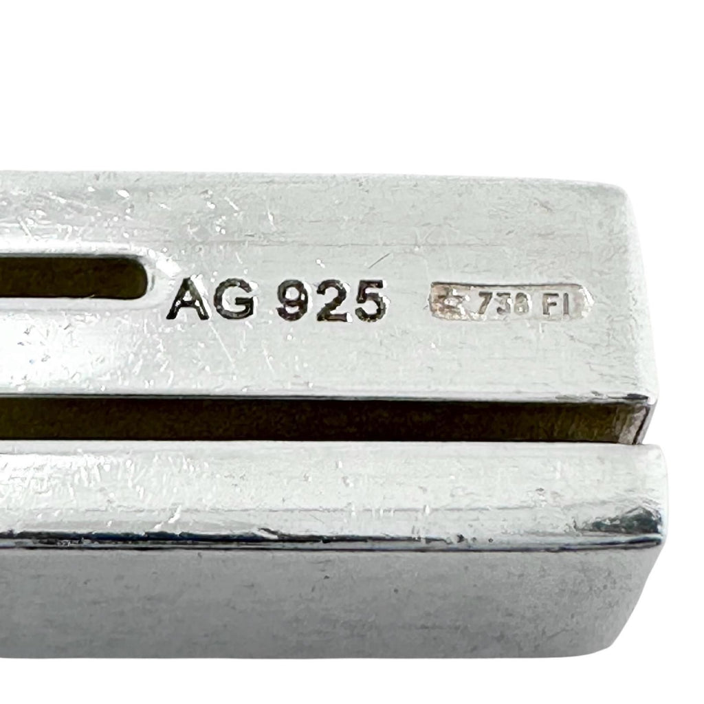 Gucci Cutout G Bar Silver Necklace — view 5