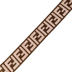 Fendi FF Logo Shoulder Strap Leather Canvas Pink Brown Gold — view 3