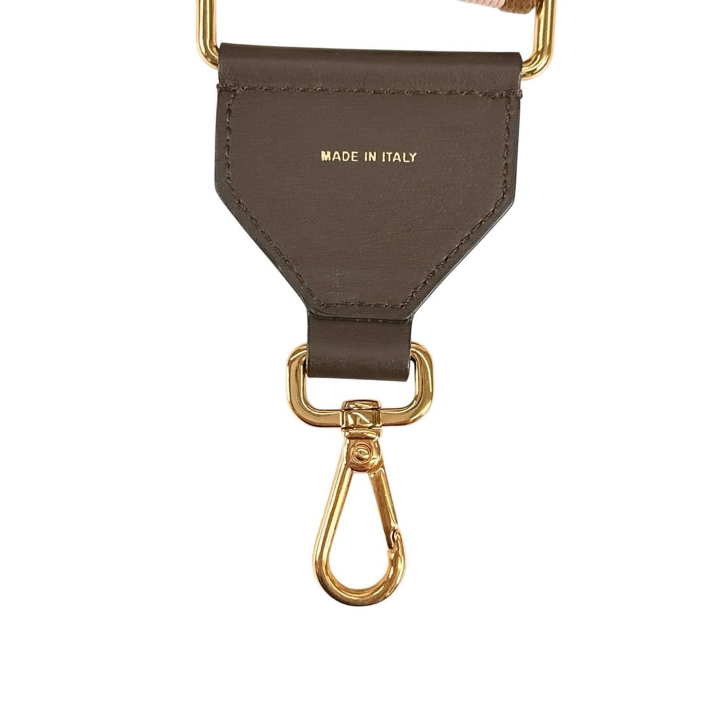 Fendi FF Logo Shoulder Strap Leather Canvas Pink Brown Gold — view 6