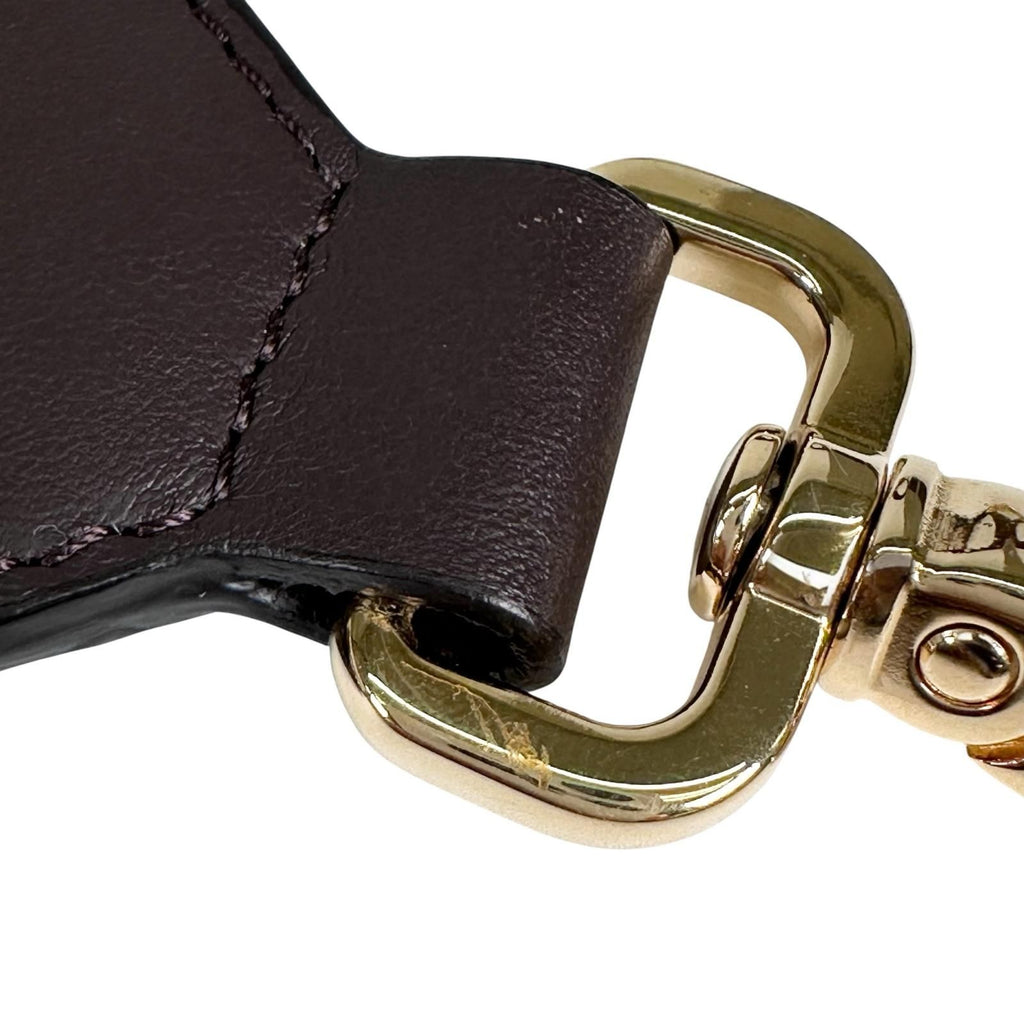 Fendi FF Logo Shoulder Strap Leather Canvas Pink Brown Gold — view 7