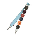 Fendi Shoulder Strap Leather White Multicolor Light Blue Silver