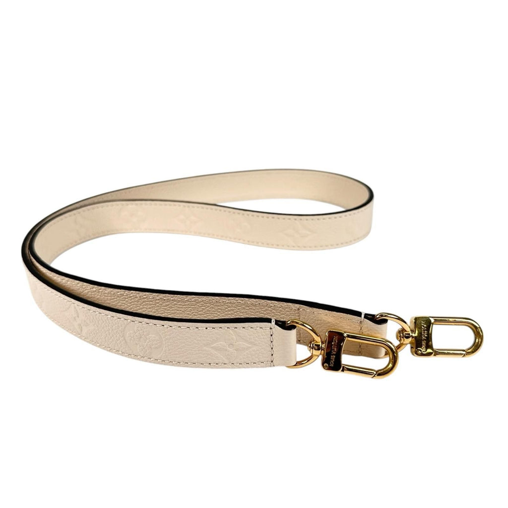 Louis Vuitton Shoulder Strap Leather Ivory Gold