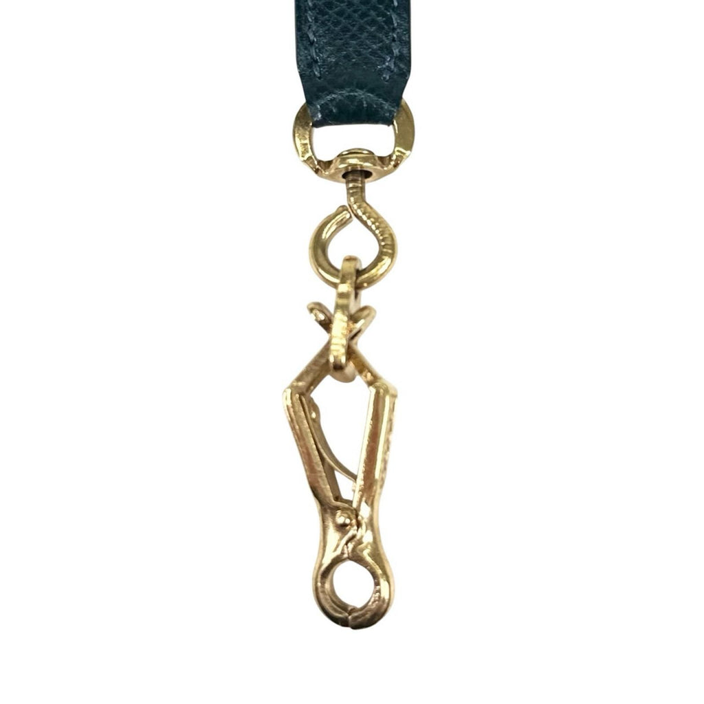 Hermes Shoulder Strap Leather Blue Gold — view 6
