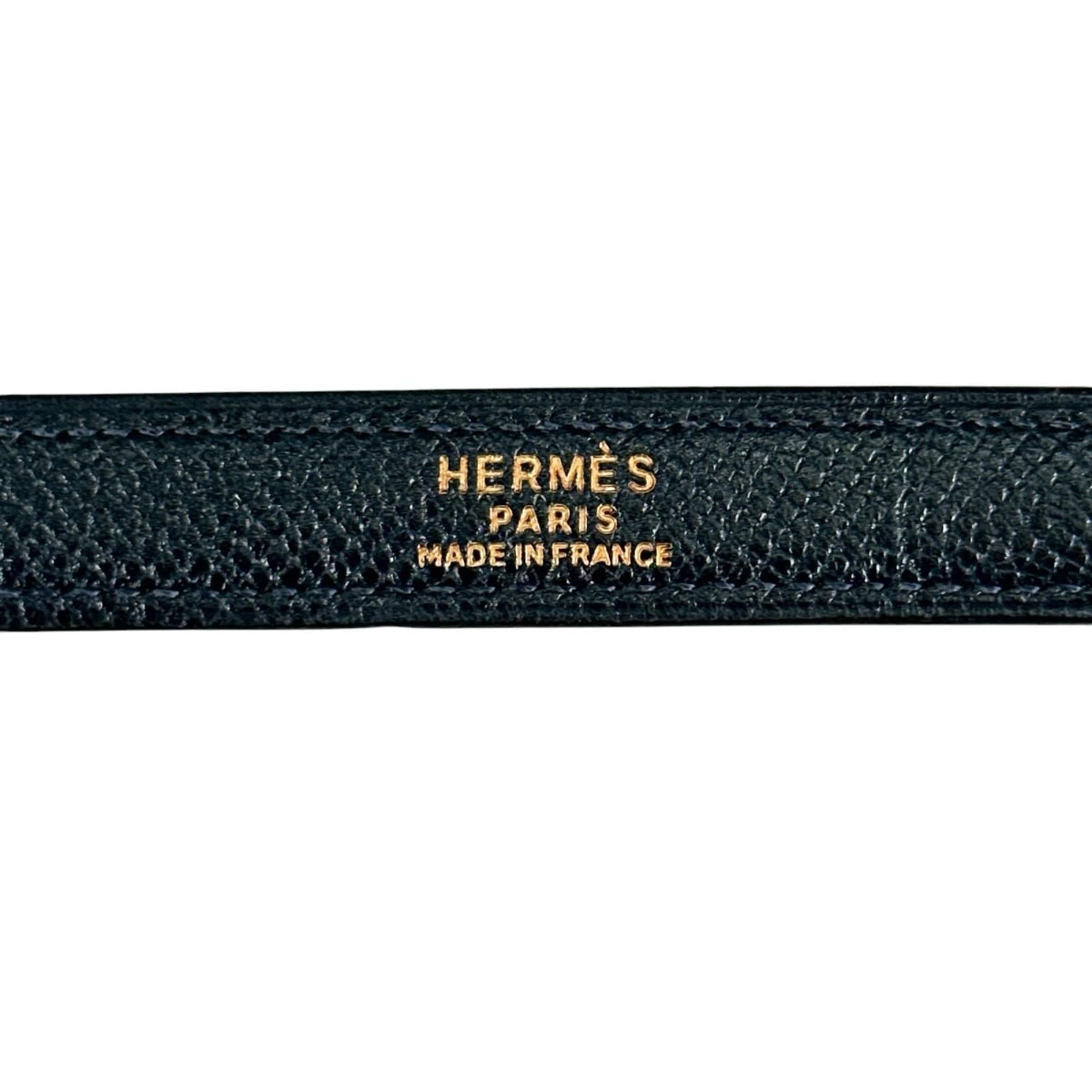 Hermes Shoulder Strap Leather Blue Gold — view 3